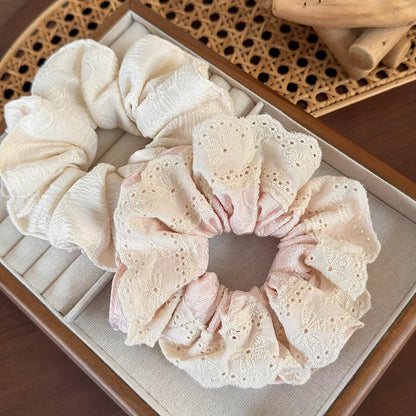 Coquette Cloud Petal Lace Scrunchie