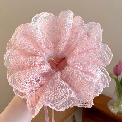 Coquette Vintage Lace Bow Scrunchie