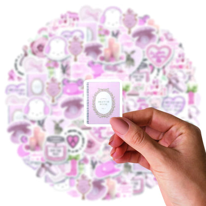 Coquette Cute Bunny & Bear Pink Graffiti Stickers