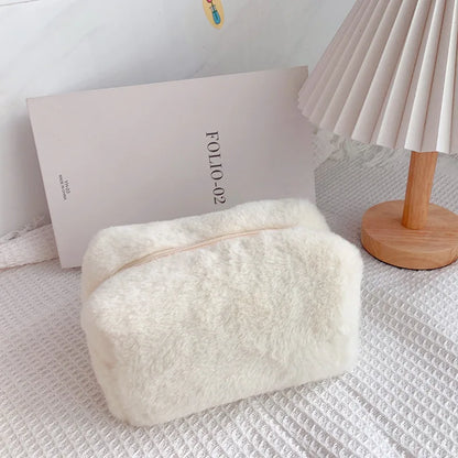 Chic Soft Fur Makeup Bag Organizer for Women