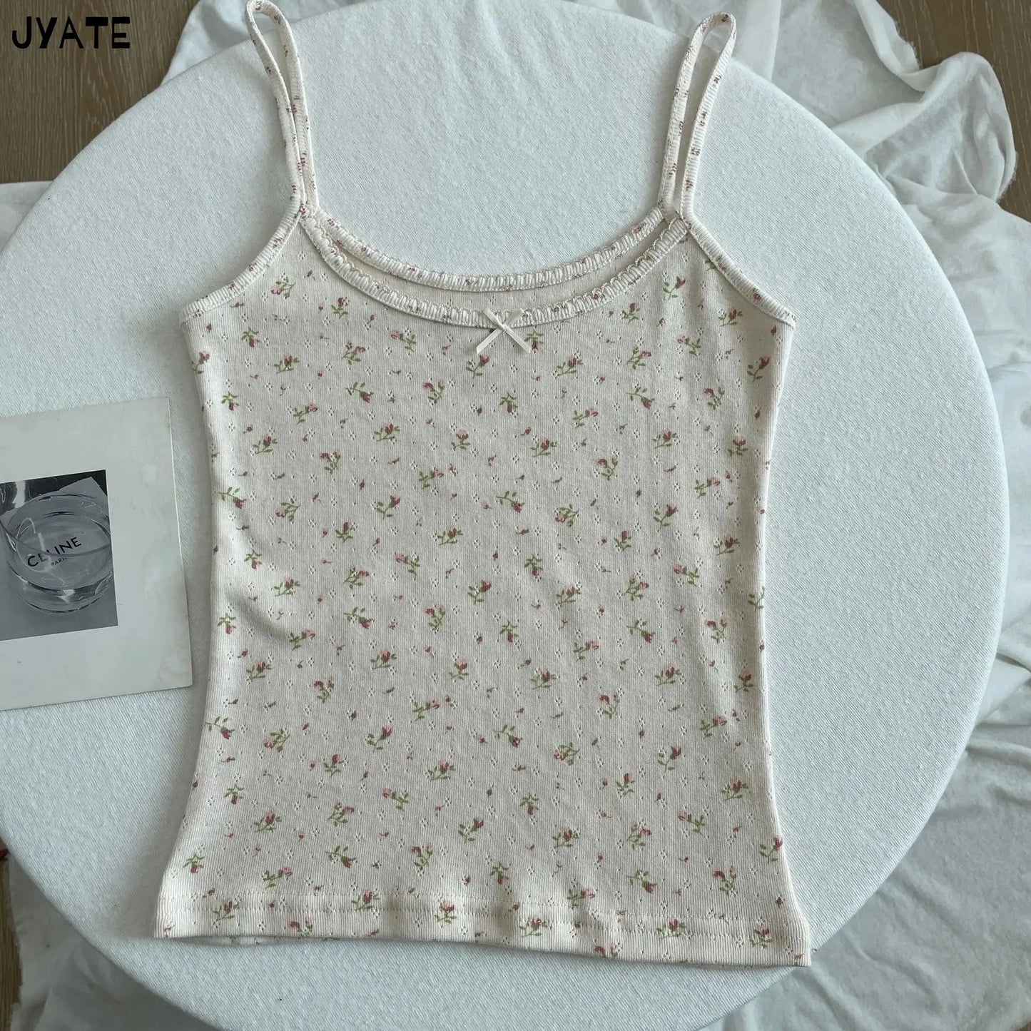 Coquette Floral Print Cami Top Set