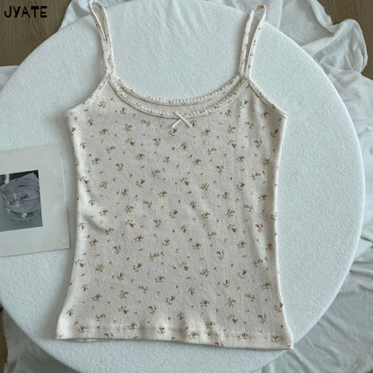 Coquette Floral Print Cami Top Set