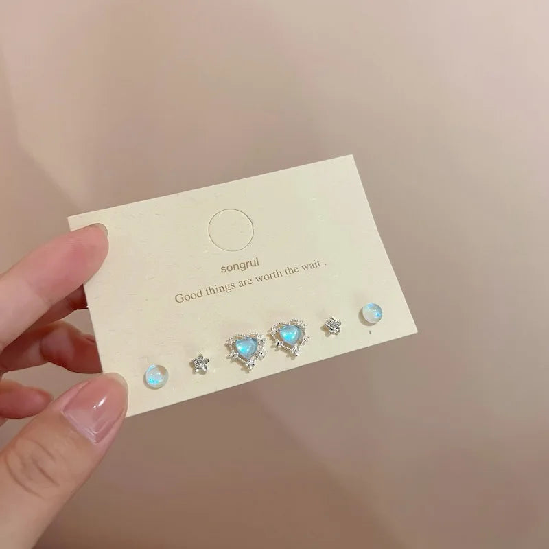 Coquette Blue & Green Butterfly Earrings Set