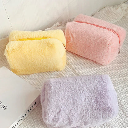 Chic Soft Fur Makeup Bag Organizer for Women