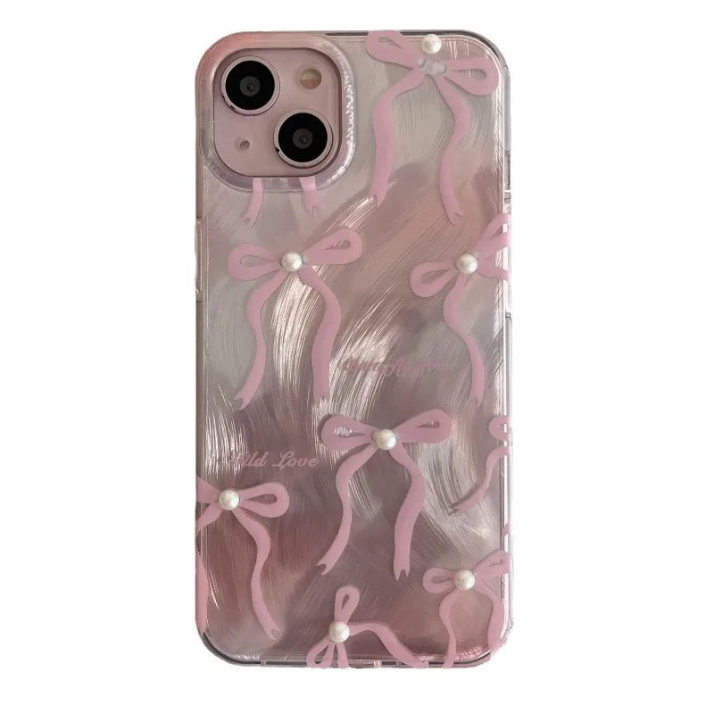 Coquette Fairy Pearl Pink Bow Phone Case