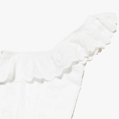 Belle Fleur White Ruffle Corset Crop Top