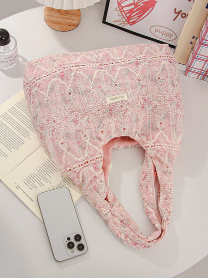Coquette Pink Lace Flower Handbag