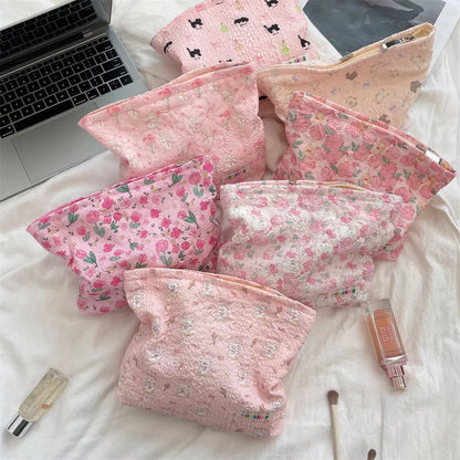 Embossed Cartoon Cosmetic Bag for Women