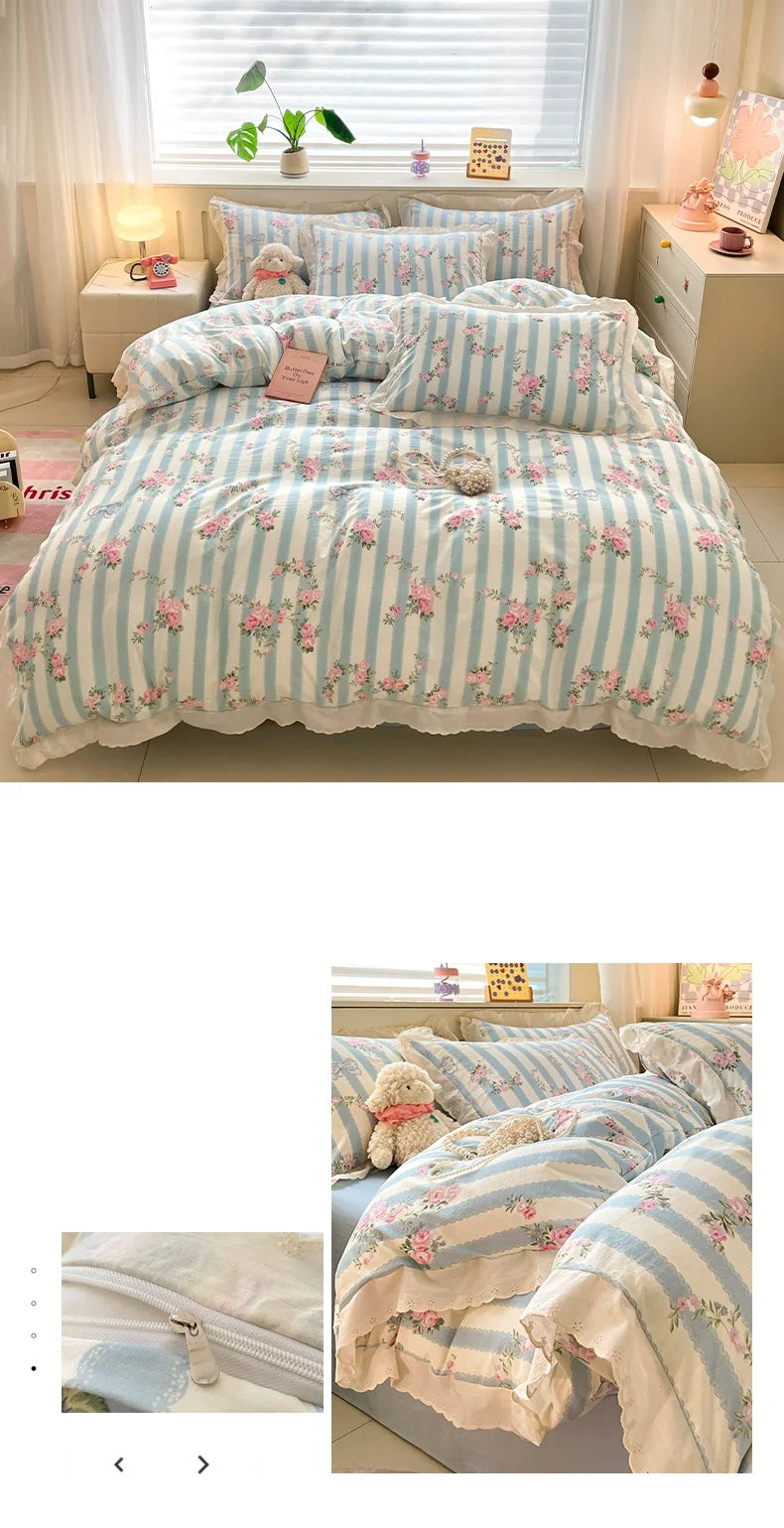 Coquette Bonenjoy Lace Bow Duvet Cover