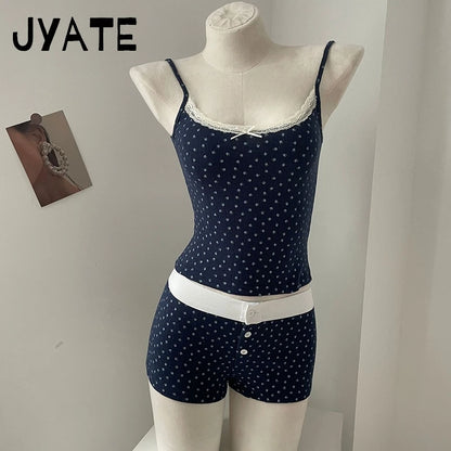 Coquette Floral Print Cami Top Set