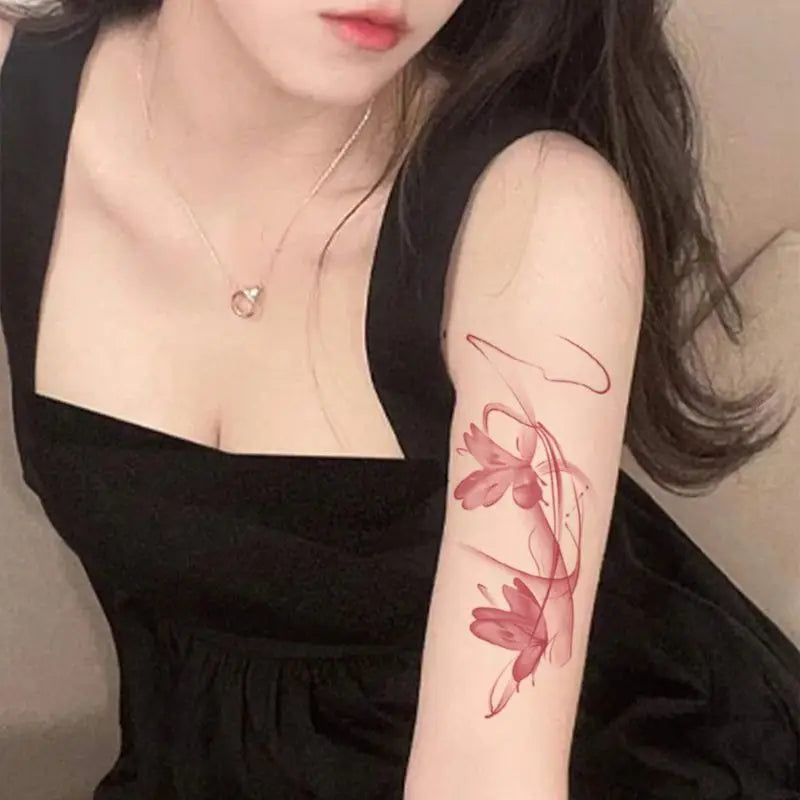 Coquette Romantic Pink Butterfly Temporary Tattoos