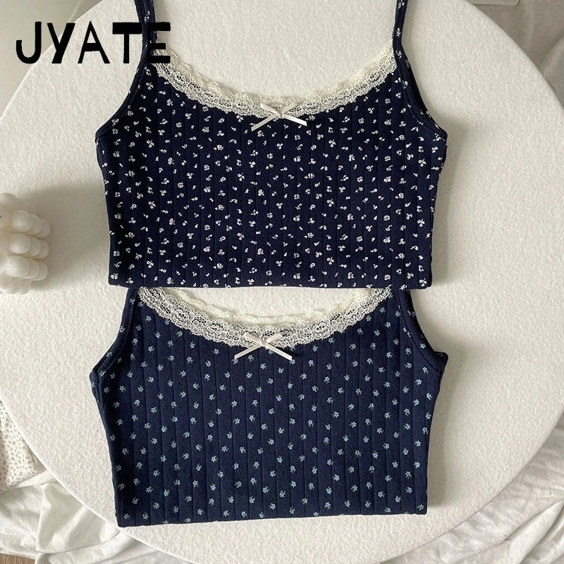 Coquette Floral Print Cami Top Set