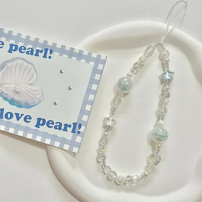Coquette Celestial Blue Star Beaded Phone Strap