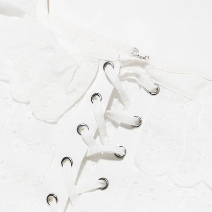 Belle Fleur White Ruffle Corset Crop Top