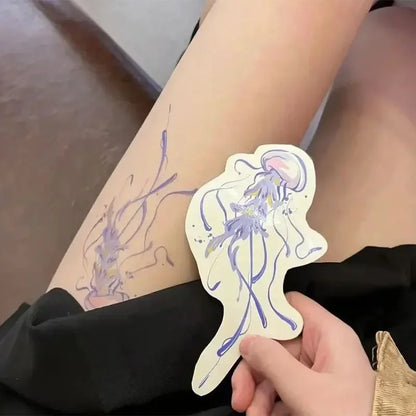 Cartoon Jellyfish Temporary Tattoo Waterproof Sticker