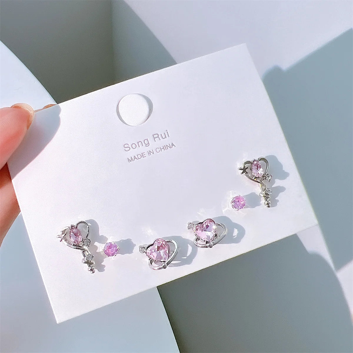 Adorable Coquette Pink Heart Earrings