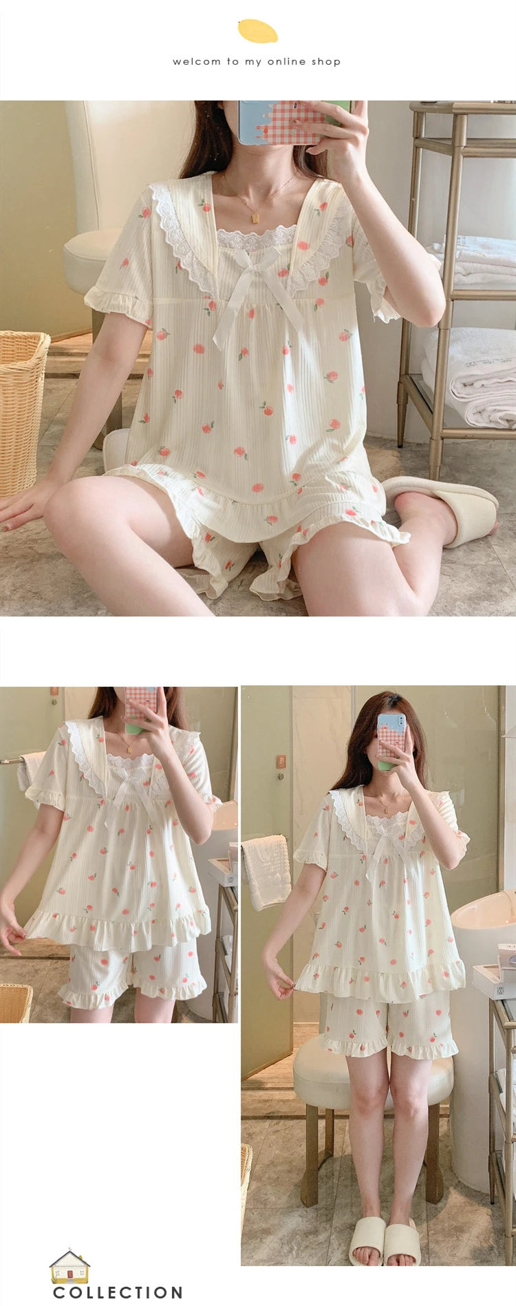 Coquette Charming Strawberry Print Loungewear Set
