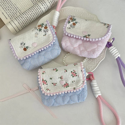 Floral Cotton Women's Small Storage Bags – Cute & Lightweight Pouch
