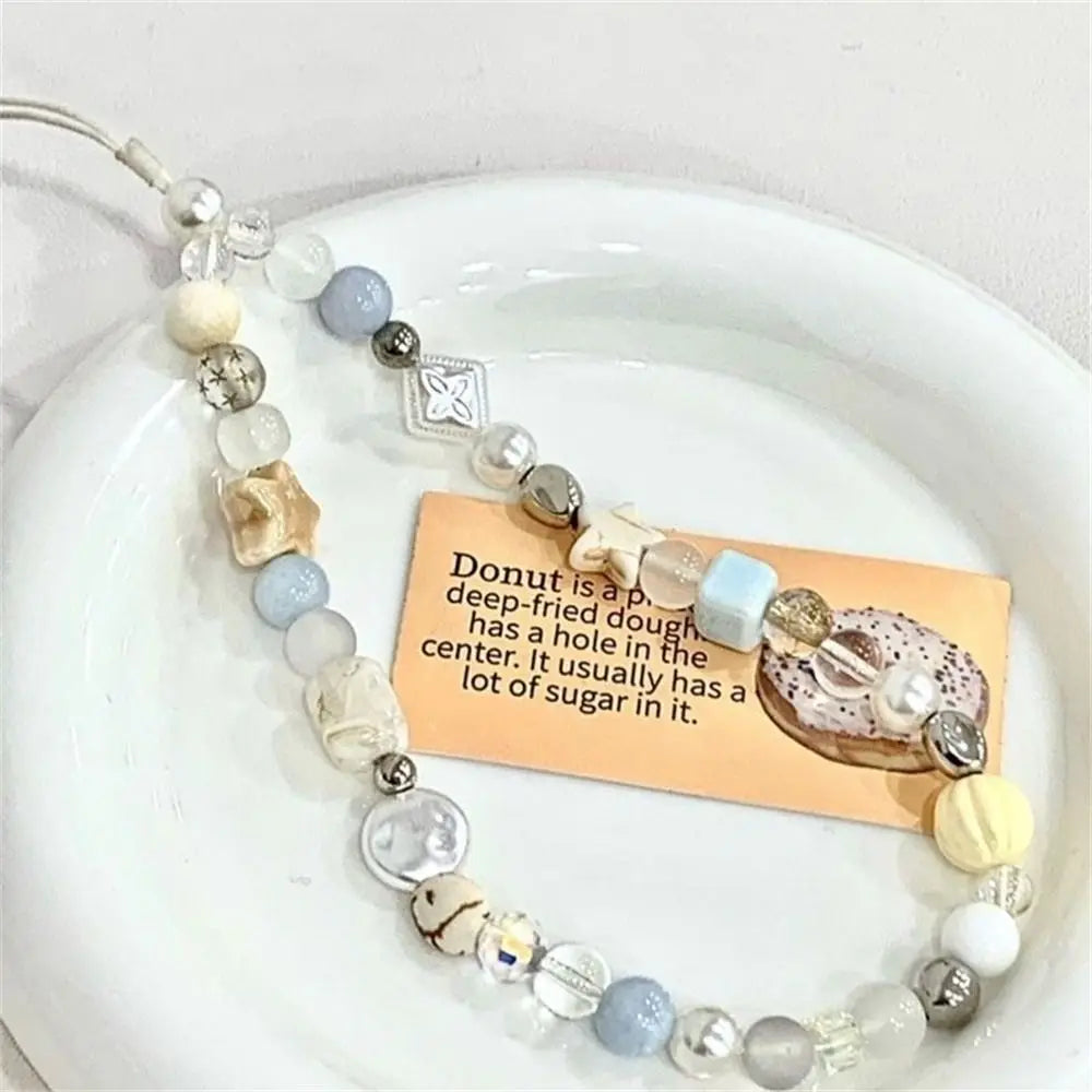 Ocean Blue Handmade Beaded Phone Charm