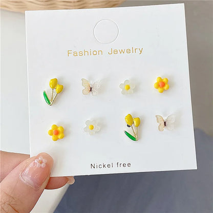 Coquette Blue & Green Butterfly Earrings Set