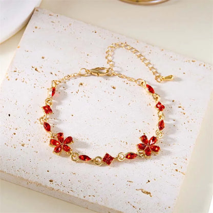 Coquette Luxury Colorful Zircon Flower Bracelet
