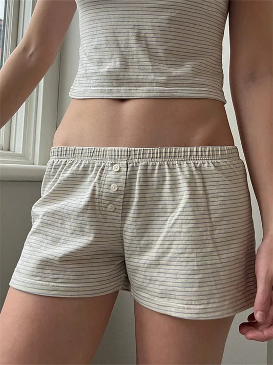 Cozy Striped Lounge Shorts