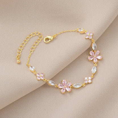 Coquette Luxury Colorful Zircon Flower Bracelet