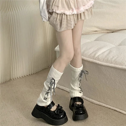 Coquette Lolita Ribbon Knit Leg Warmers