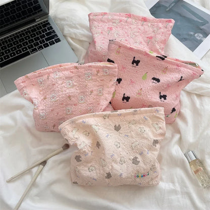 Embossed Cartoon Cosmetic Bag for Women