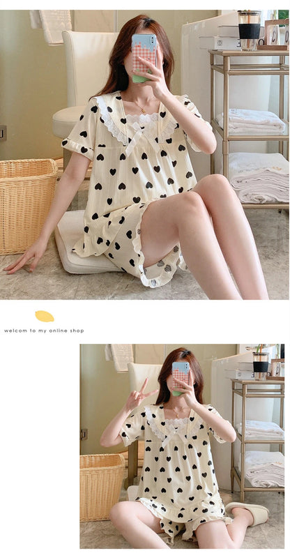 Coquette Charming Strawberry Print Loungewear Set
