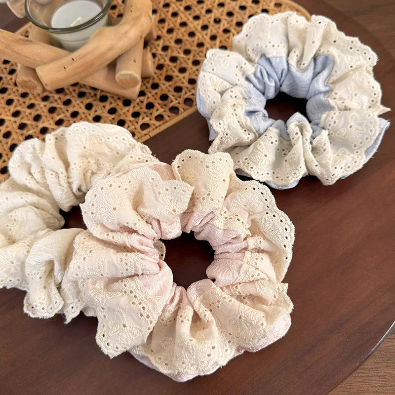 Coquette Cloud Petal Lace Scrunchie