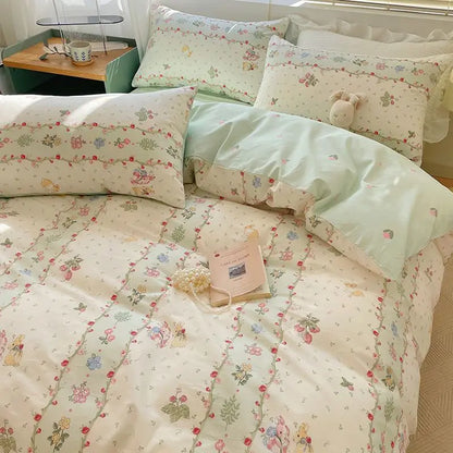 Coquette Soft Enchanted Garden Floral Bedding Set