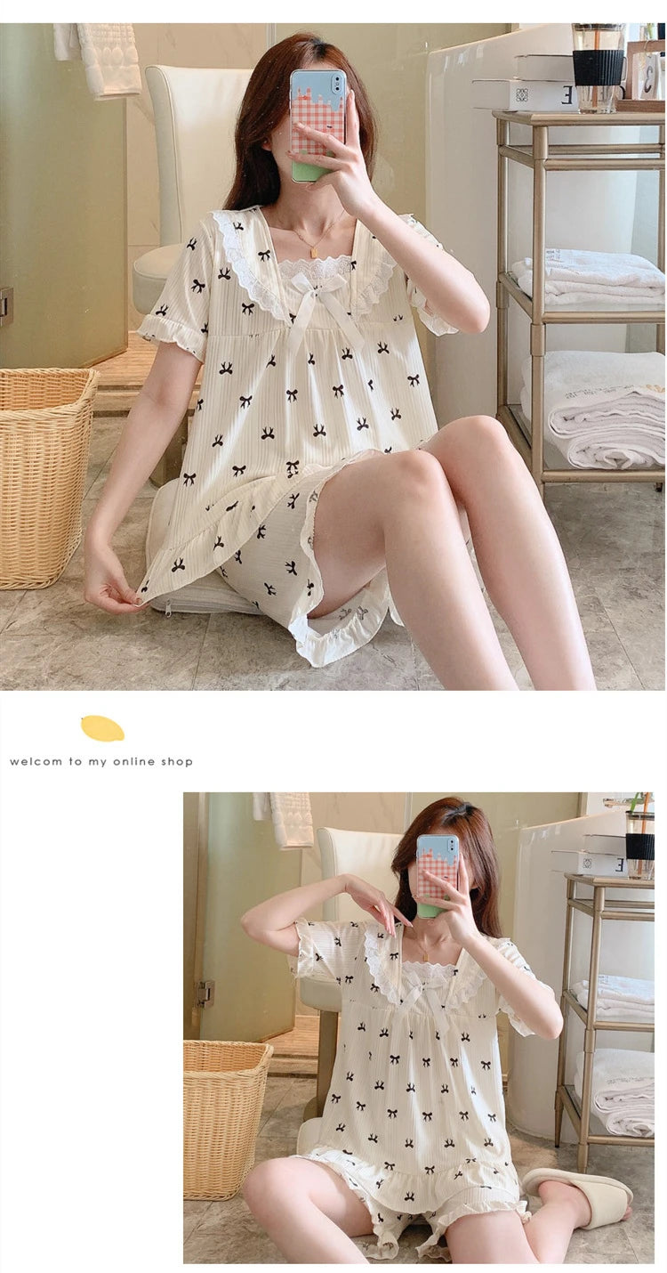 Coquette Charming Strawberry Print Loungewear Set