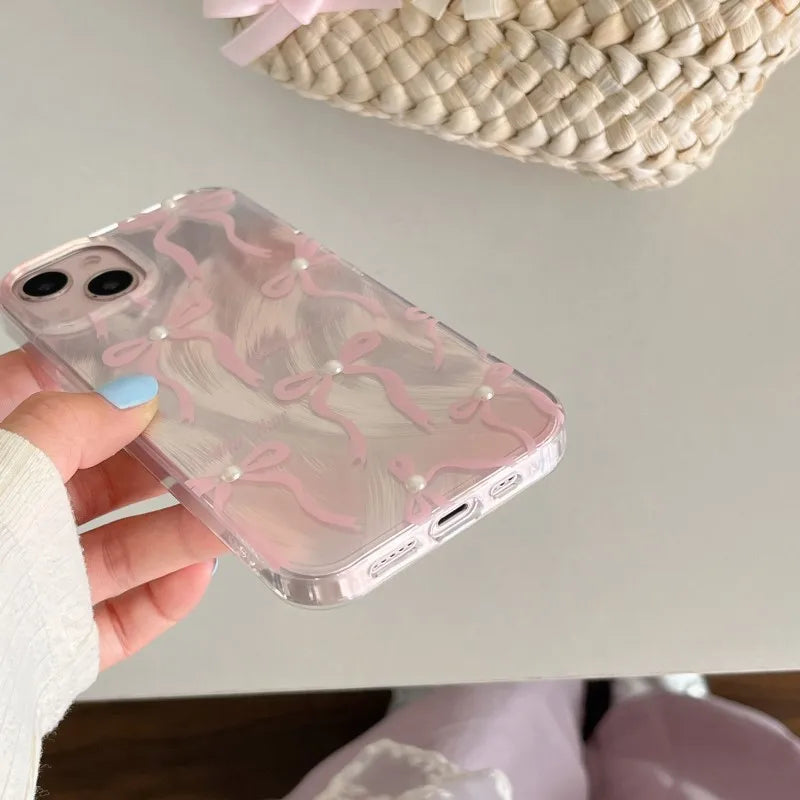 Coquette Fairy Pearl Pink Bow Phone Case