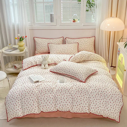 Coquette Charming Cherry Ruffle Bedding Set