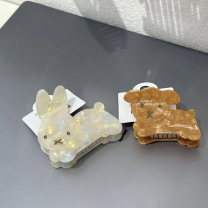 Cute Bunny and Dog Hair Claw Clips