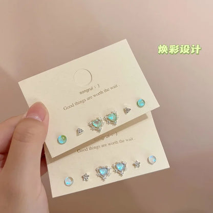 Coquette Blue & Green Butterfly Earrings Set