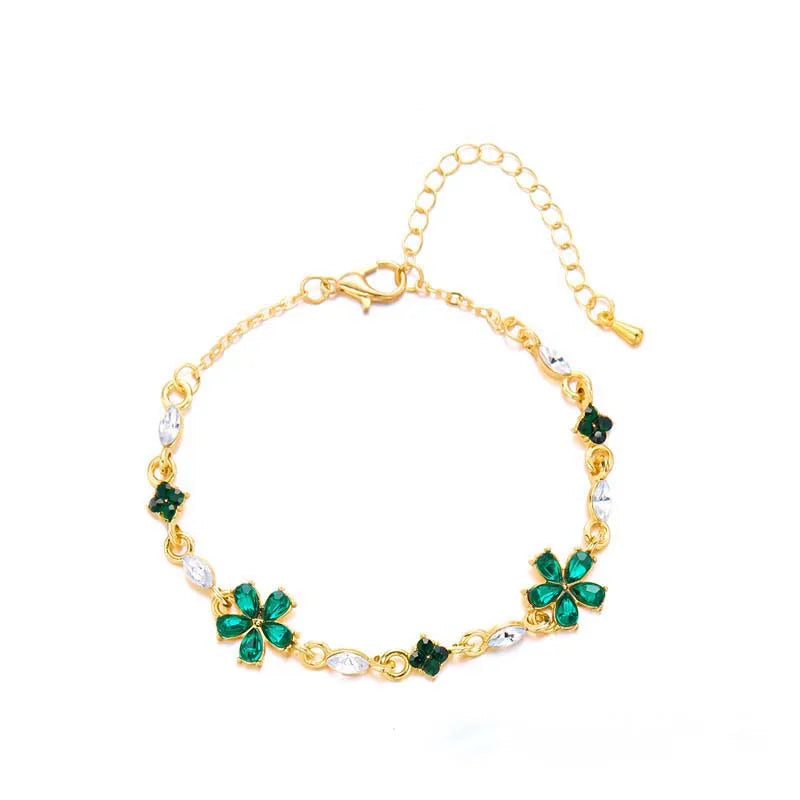Coquette Luxury Colorful Zircon Flower Bracelet