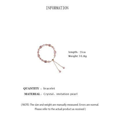 Coquette Elegant Pearl & Crystal Adjustable Bracelet