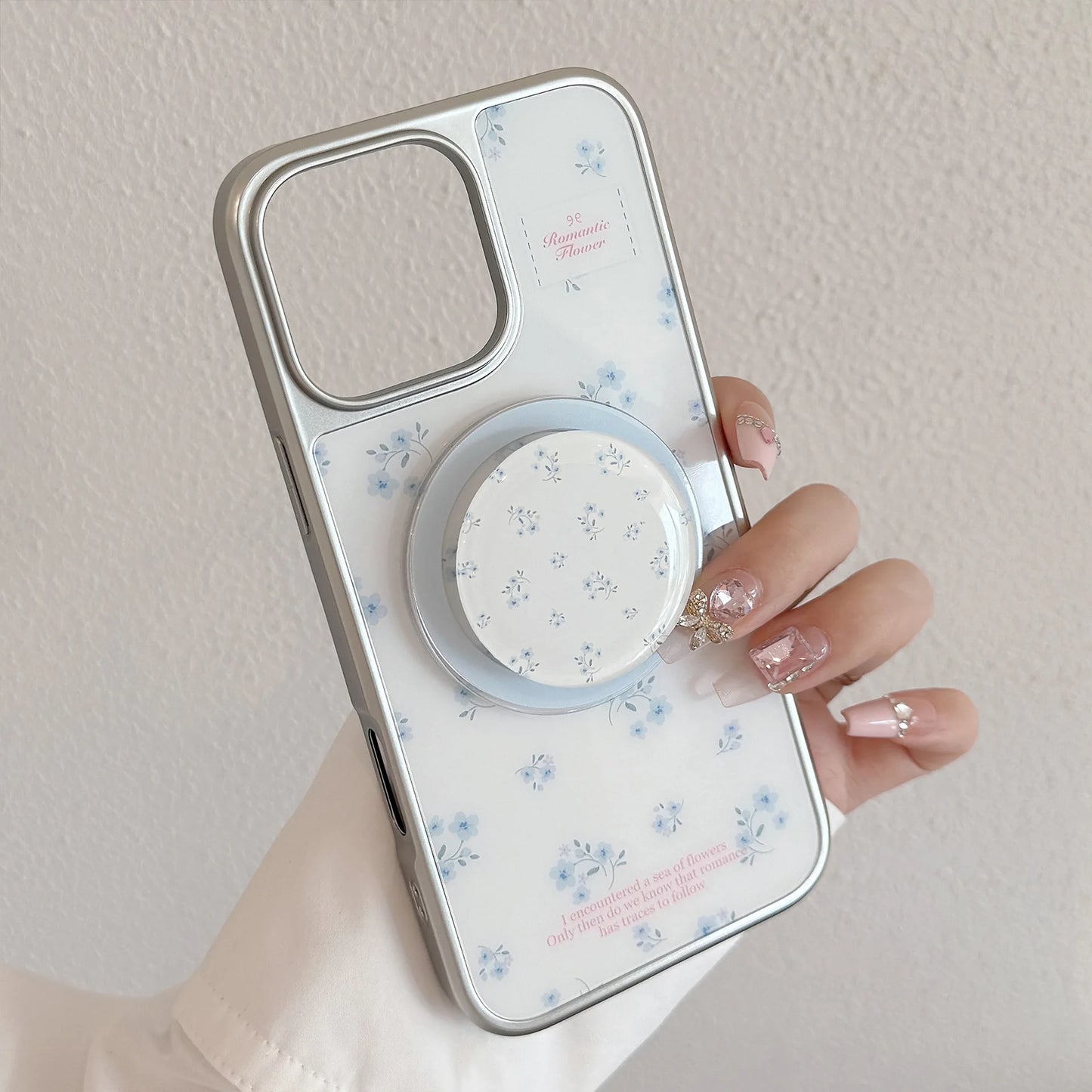 Coquette Serenity Amongst Blue Blossoms Phone Case