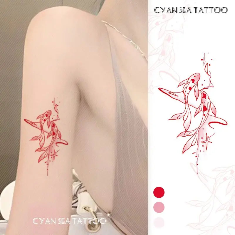 Coquette Romantic Pink Butterfly Temporary Tattoos