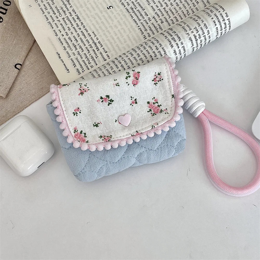 Floral Cotton Women's Small Storage Bags – Cute & Lightweight Pouch