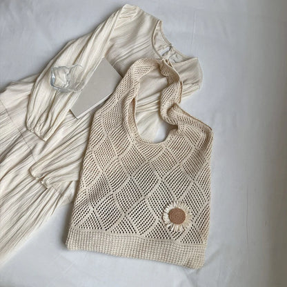 Coquette Crochet Flower Tote Bag