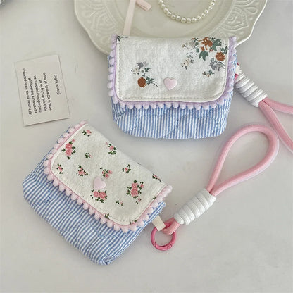 Floral Cotton Women's Small Storage Bags – Cute & Lightweight Pouch