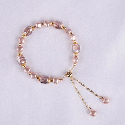 Coquette Elegant Pearl & Crystal Adjustable Bracelet