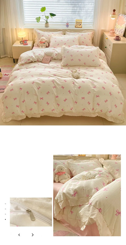Coquette Bonenjoy Lace Bow Duvet Cover