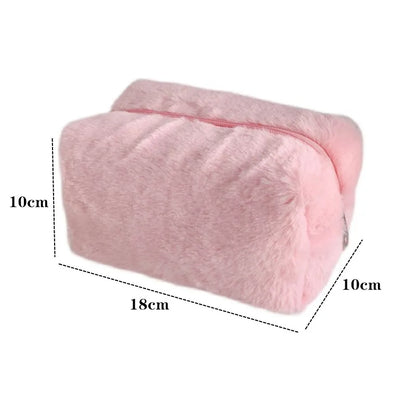 Chic Soft Fur Makeup Bag Organizer for Women
