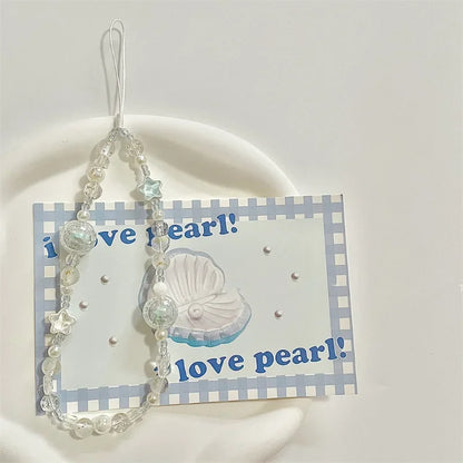 Coquette Celestial Blue Star Beaded Phone Strap
