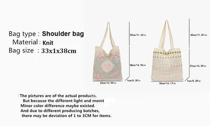 Fashionable Large Capacity Crochet Beach Tote Bag for Women