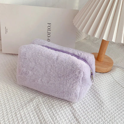 Chic Soft Fur Makeup Bag Organizer for Women